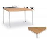 Jídelní stůl 120x60 cm, nohy světle šedé / deska buk