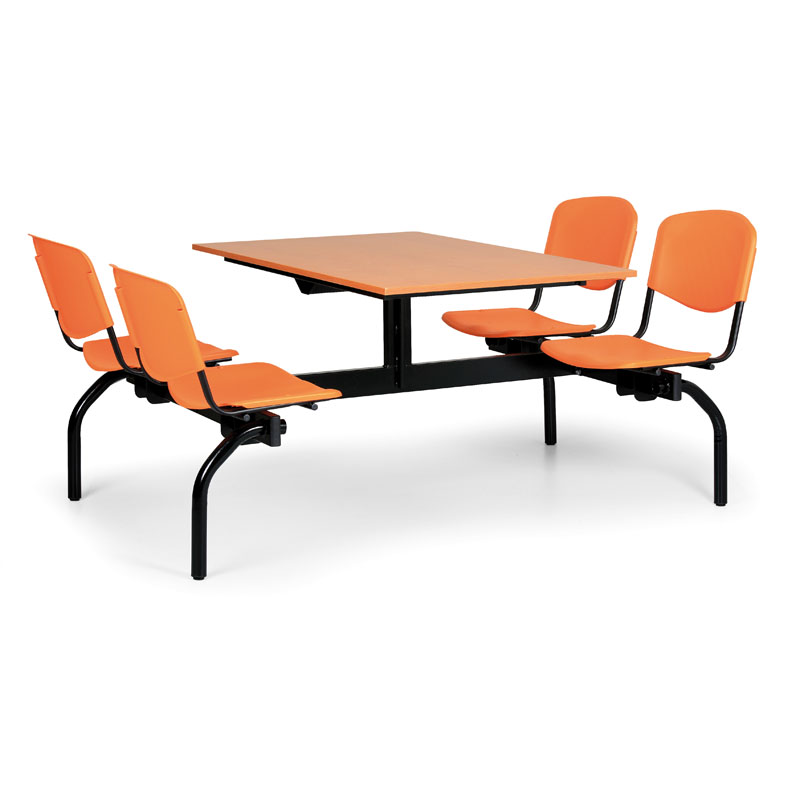 Jídelní set - oranžová plastové sedadla