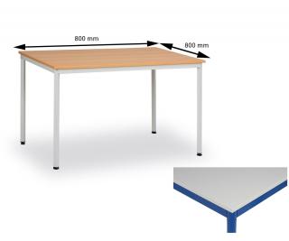 Jídelní stůl 80x80 cm, nohy modré / deska šedá