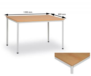 Jídelní stůl 120x80 cm, nohy světle šedé / deska buk